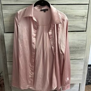 pink champagne button down blouse